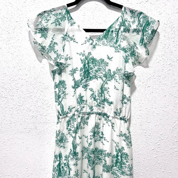 H&M Green V-Neck cottage core Maxi Sundress 4 - Picture 8 of 8